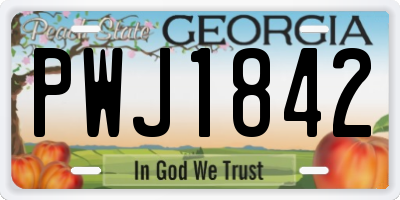 GA license plate PWJ1842