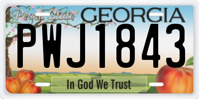 GA license plate PWJ1843