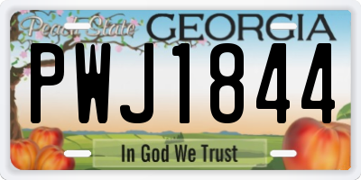 GA license plate PWJ1844
