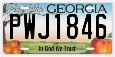 GA license plate PWJ1846