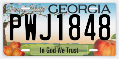 GA license plate PWJ1848
