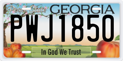 GA license plate PWJ1850