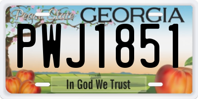 GA license plate PWJ1851