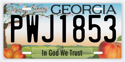 GA license plate PWJ1853