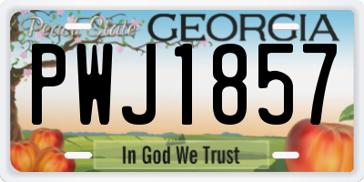 GA license plate PWJ1857