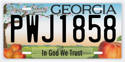 GA license plate PWJ1858