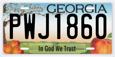 GA license plate PWJ1860