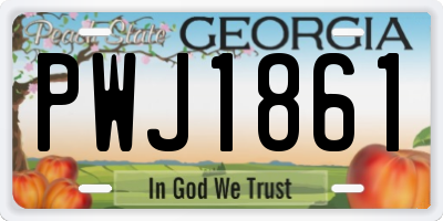 GA license plate PWJ1861