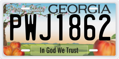 GA license plate PWJ1862