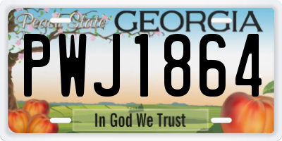 GA license plate PWJ1864