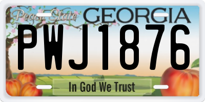 GA license plate PWJ1876