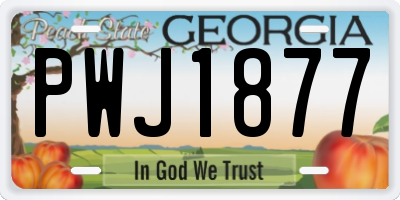 GA license plate PWJ1877