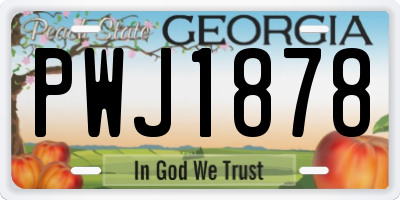 GA license plate PWJ1878
