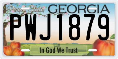 GA license plate PWJ1879
