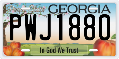 GA license plate PWJ1880