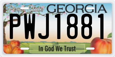 GA license plate PWJ1881
