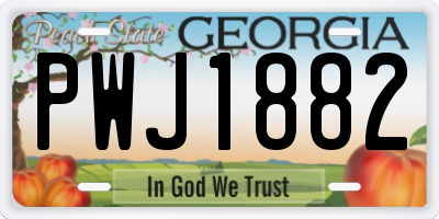 GA license plate PWJ1882
