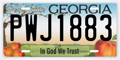 GA license plate PWJ1883