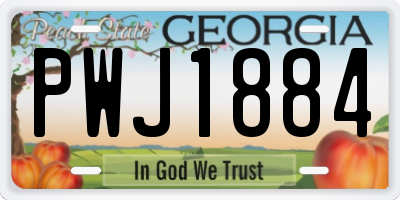 GA license plate PWJ1884