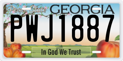 GA license plate PWJ1887
