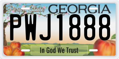 GA license plate PWJ1888