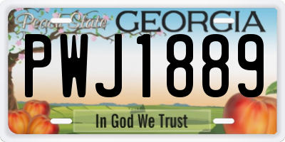 GA license plate PWJ1889