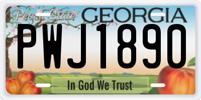 GA license plate PWJ1890