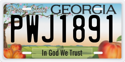 GA license plate PWJ1891
