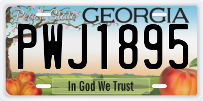 GA license plate PWJ1895