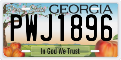 GA license plate PWJ1896