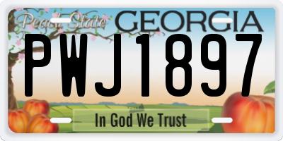GA license plate PWJ1897