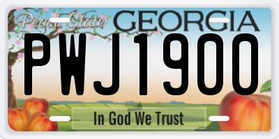 GA license plate PWJ1900