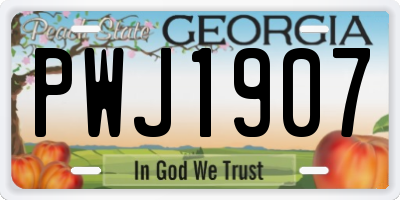 GA license plate PWJ1907