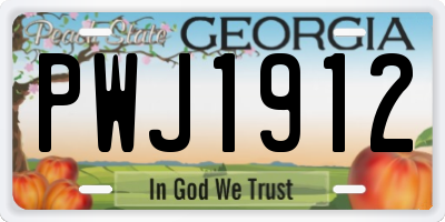 GA license plate PWJ1912
