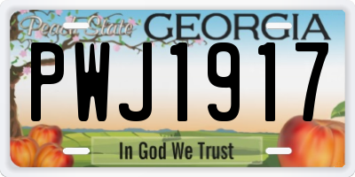 GA license plate PWJ1917