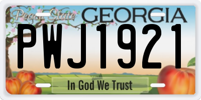 GA license plate PWJ1921