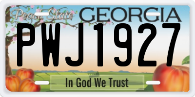 GA license plate PWJ1927