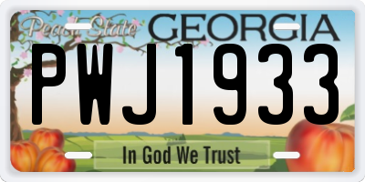 GA license plate PWJ1933
