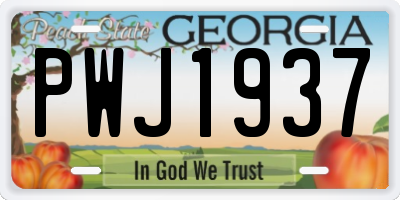 GA license plate PWJ1937
