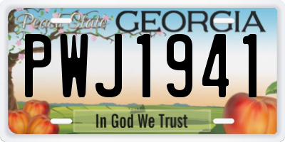 GA license plate PWJ1941