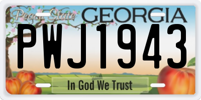 GA license plate PWJ1943