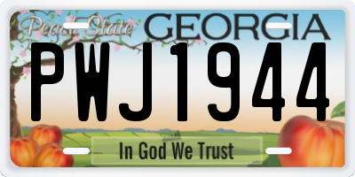 GA license plate PWJ1944