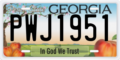 GA license plate PWJ1951