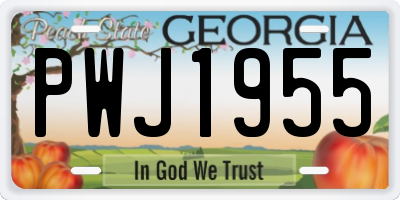 GA license plate PWJ1955