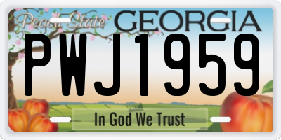 GA license plate PWJ1959