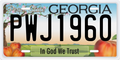 GA license plate PWJ1960