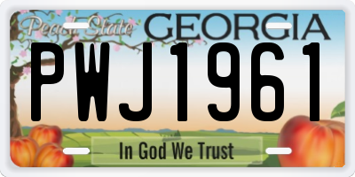 GA license plate PWJ1961
