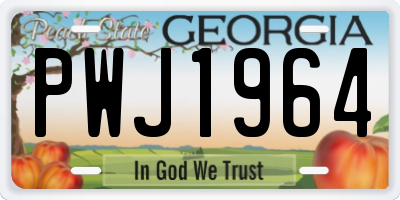 GA license plate PWJ1964