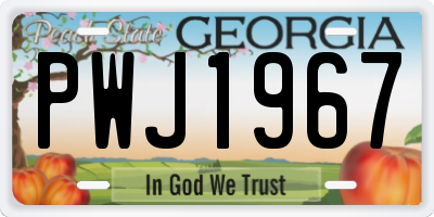 GA license plate PWJ1967