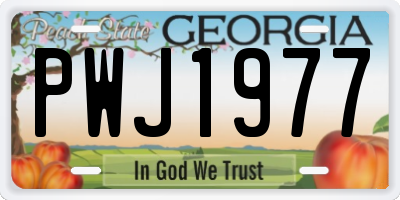 GA license plate PWJ1977